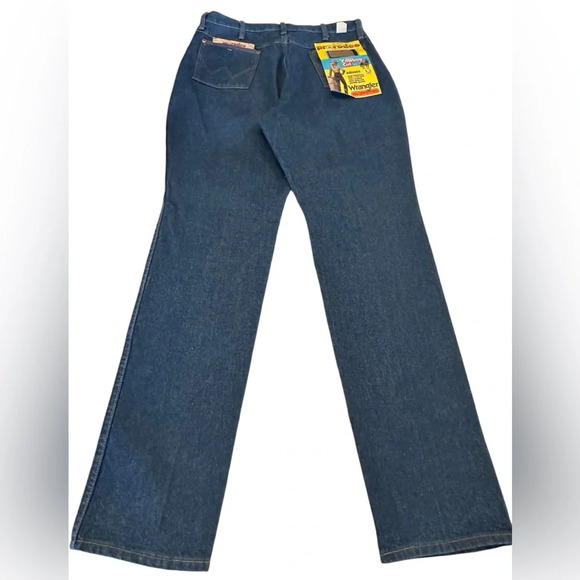 Wrangler ProRodeo Competition Vintage 100% Cotton Dark Wash Boot Cut Jeans - Picture 3 of 8